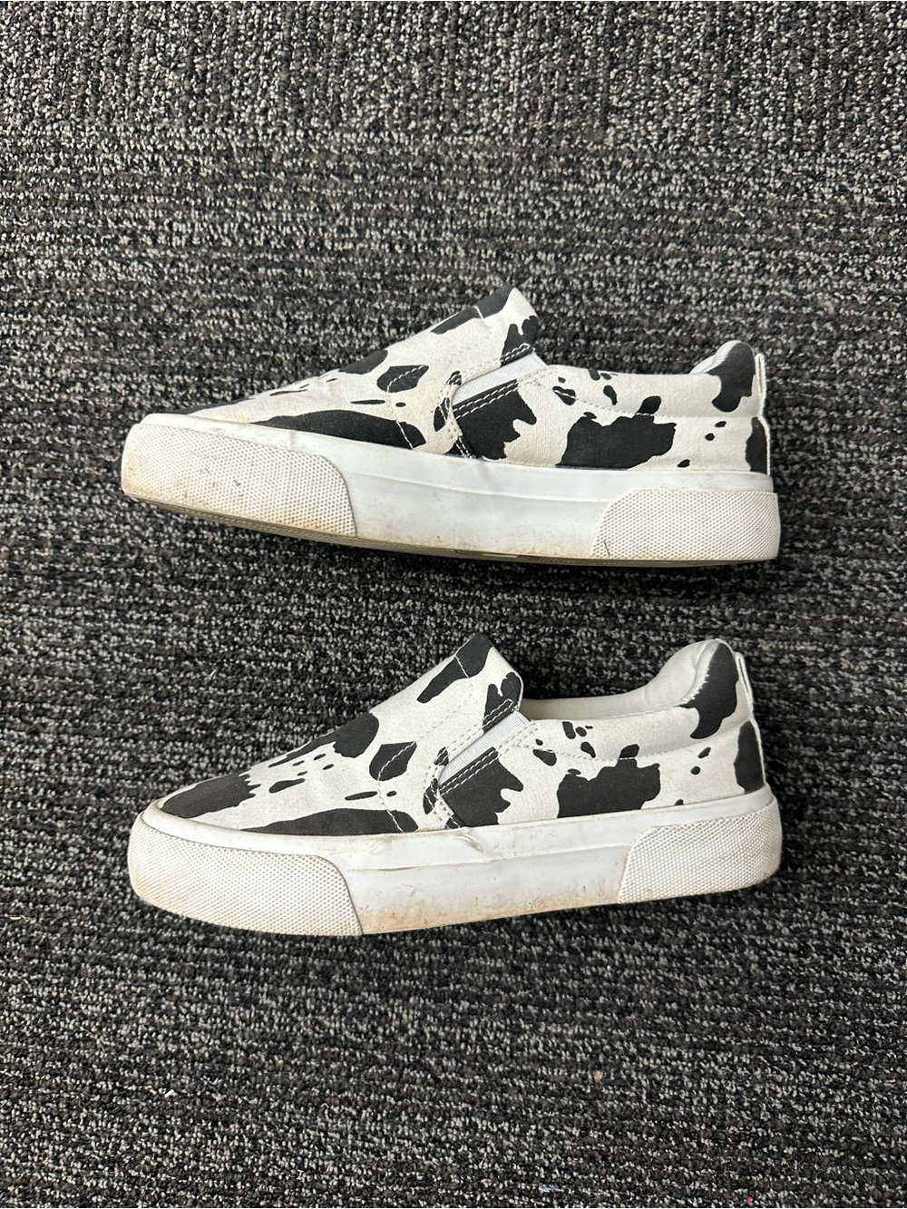 Jenn Ardor Black White Cow Print Slip-On Canvas Sneakers US 6.5 - Picture 3 of 11